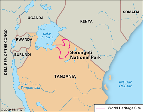 LOCATION The Serengeti National Park   Map 